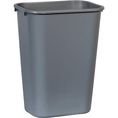 10.25 Gal Rectangular 41 QT Large Deskside Wastebaskets, Gray, Plastic